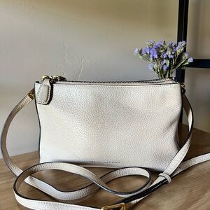 Elegant White Leather Crossbody Bag